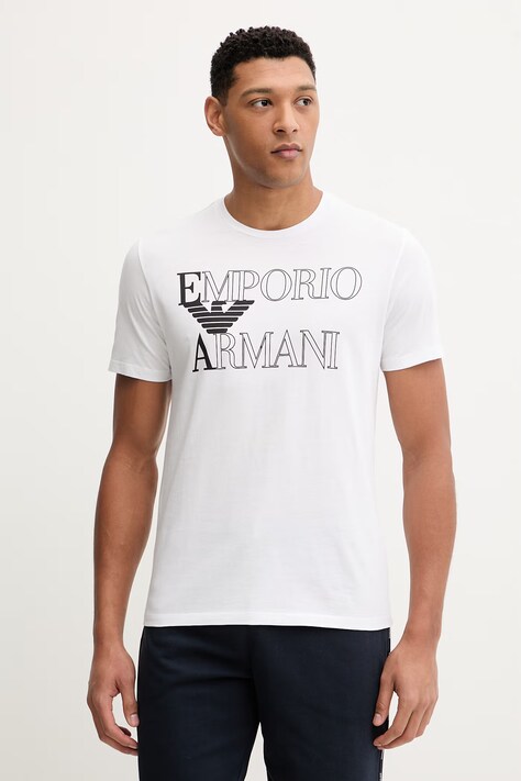 Emporio Armani Underwear t-shirt bawełniany męski kolor biały z nadrukiem EM000574 AF20434