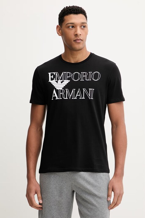 Emporio Armani Underwear t-shirt bawełniany męski kolor czarny z nadrukiem EM000574 AF20434