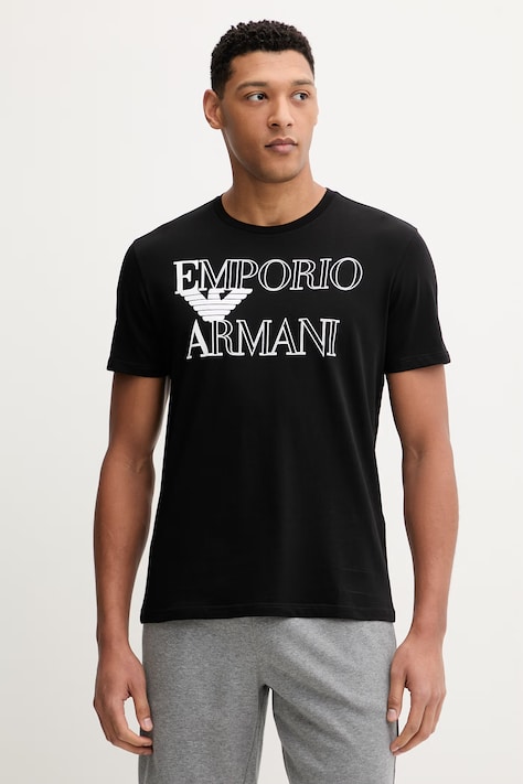 Emporio Armani Underwear t-shirt bawełniany męski kolor czarny z nadrukiem EM000574 AF20434