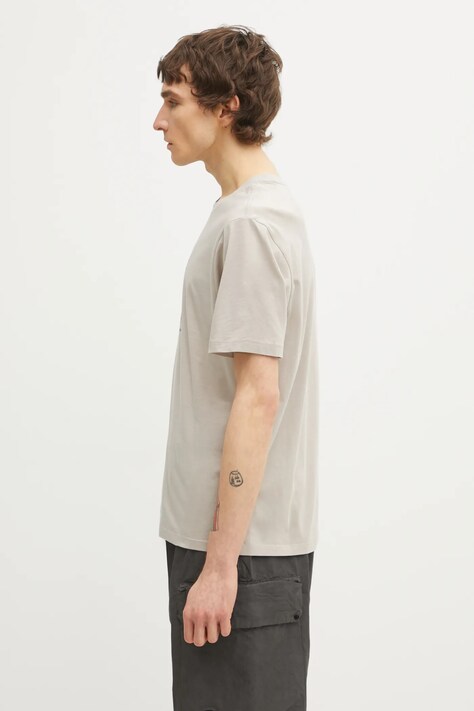 C.P. Company t-shirt bawełniany męski kolor beżowy z nadrukiem 20CMTS084A005100W