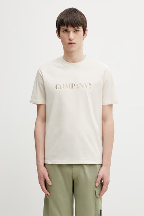 C.P. Company cotton t-shirt beige color with a print 20CMTS085A005100W
