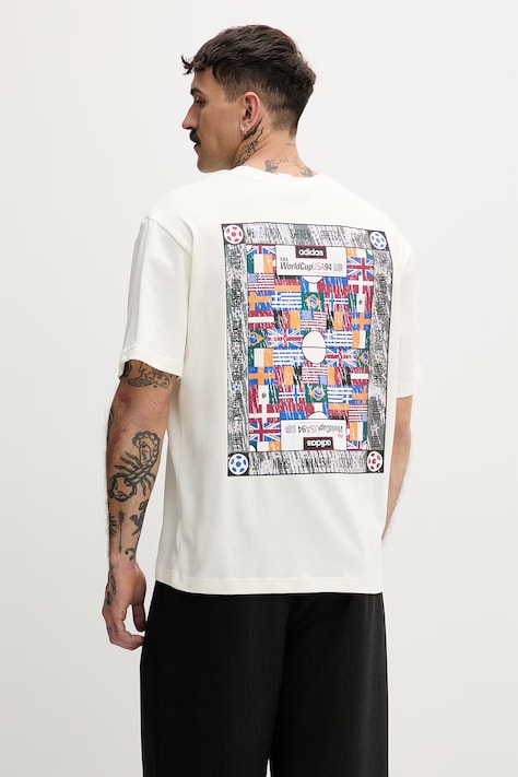 adidas Originals T-shirt męski bawełniany beżowy KD1430