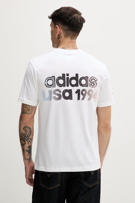 adidas Originals T-shirt męski bawełniany USA 94 beżowy KD3819
