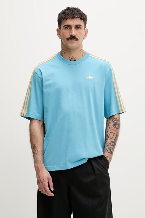 adidas Originals T-shirt męski bawełniany turkusowy KE1588