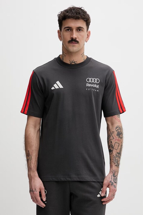 adidas t-shirt męski bawełniany x Audi szary KE6096