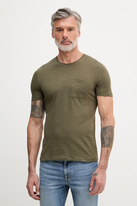 Sisley tričko pánske bavlnené zelená 3WF0S1052