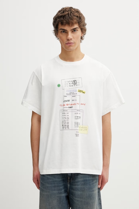MM6 Maison Margiela t-shirt bawełniany męski biały SH0GC0070.M20170