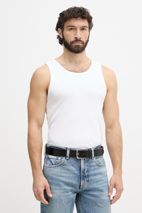 Calvin Klein Jeans top pánsky s bavlnou biely LV04RF272G