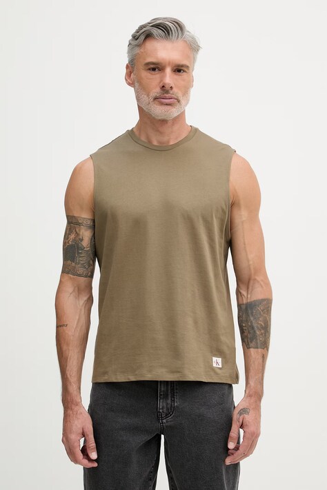 Calvin Klein Jeans top męski bawełniany zielony LV04RF273G