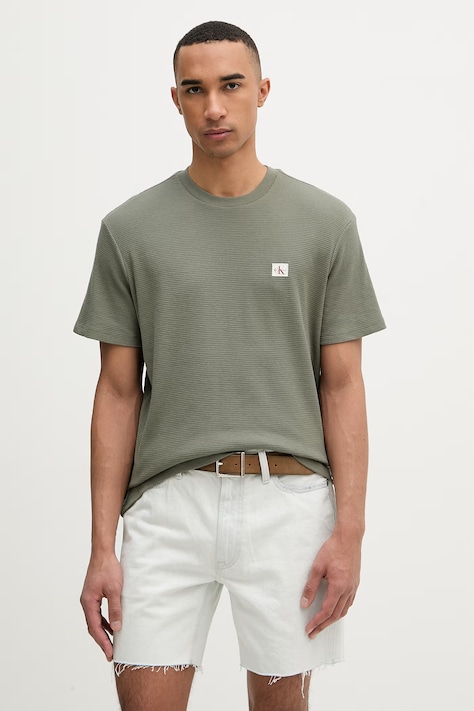 Calvin Klein Jeans тениска мъжка от памук зелена LV04RD008G