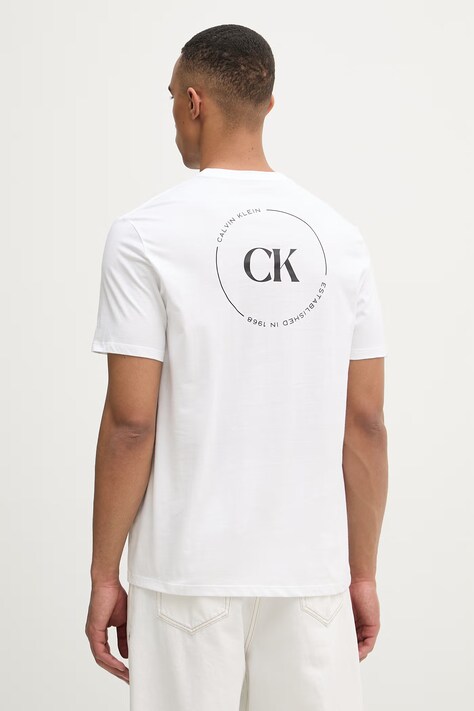 Calvin Klein Jeans t-shirt męski bawełniany biały LV04RF801G