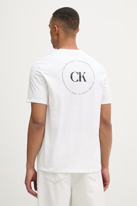Calvin Klein Jeans t-shirt męski bawełniany biały LV04RF801G