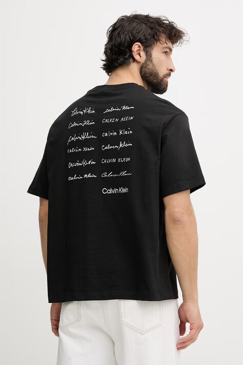Calvin Klein Jeans T-shirt męski bawełniany czarny LV04RE828G