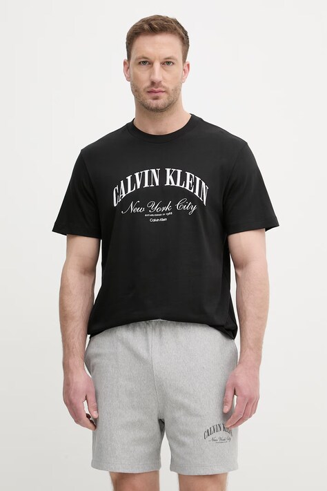 Calvin Klein Jeans T-shirt męski bawełniany czarny LV04RF820G