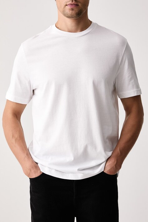 United Colors of Benetton T-shirt męski bawełniany biały 3H3WU10BJ