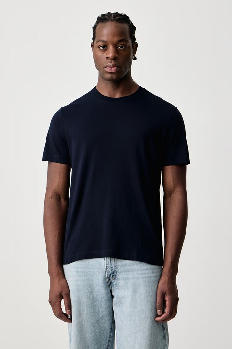 United Colors of Benetton T-shirt męski bawełniany granatowy 3H3WU10BJ