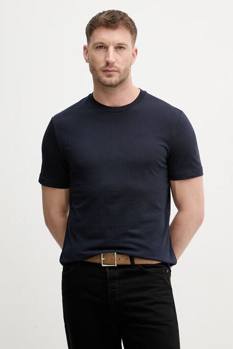 United Colors of Benetton t-shirt męski bawełniany granatowy 3H3WU10BJ