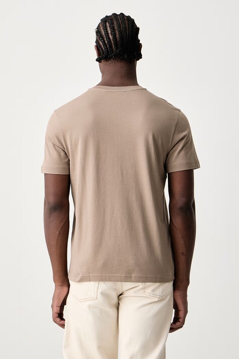 United Colors of Benetton T-shirt męski bawełniany brązowy 3H3WU10BJ