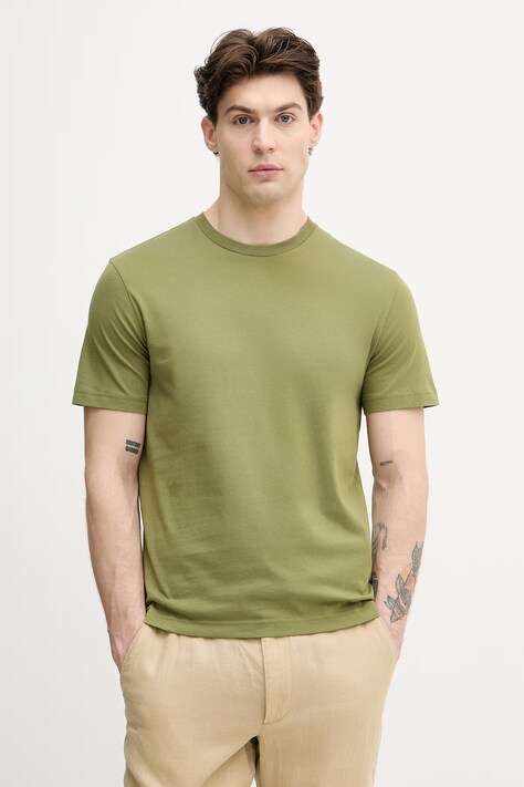 United Colors of Benetton T-shirt męski bawełniany zielony 3H3WU10BJ