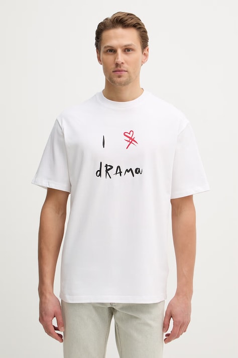 United Colors of Benetton t-shirt bawełniany męski kolor biały z nadrukiem 3MI5U10C0