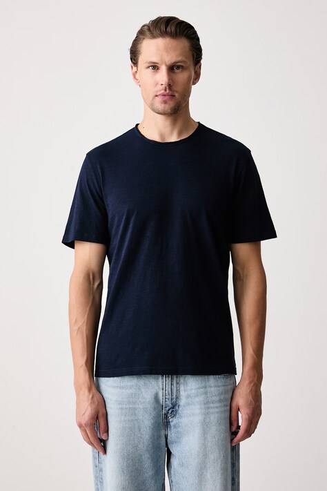 United Colors of Benetton Тениска мъжка от памук тъмносиня 3N78U10C2