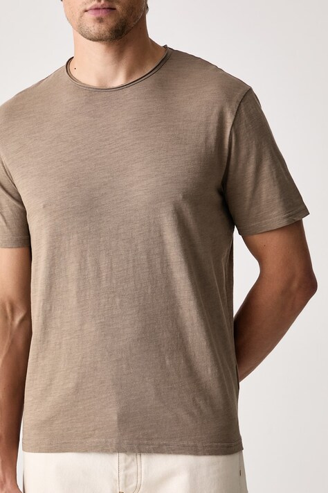 United Colors of Benetton T-shirt męski bawełniany brązowy 3N78U10C2