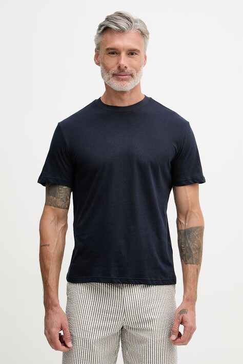 United Colors of Benetton T-shirt męski z bawełną granatowy 36IBU10CE