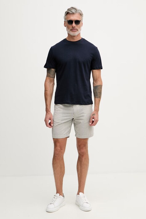United Colors of Benetton T-shirt męski z bawełną granatowy 36IBU10CE
