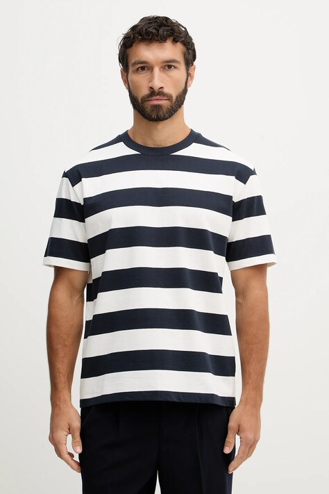 Lindbergh t-shirt bawełniany męski kolor granatowy 30.400146