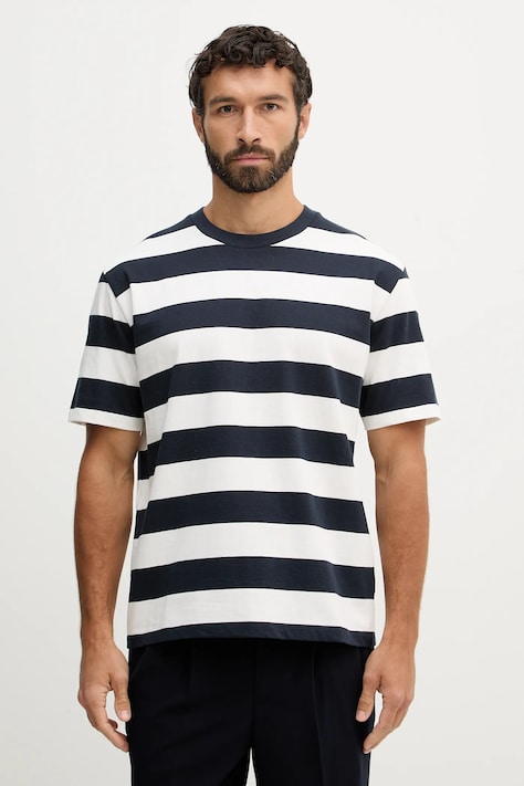 Lindbergh t-shirt bawełniany męski kolor granatowy 30.400146