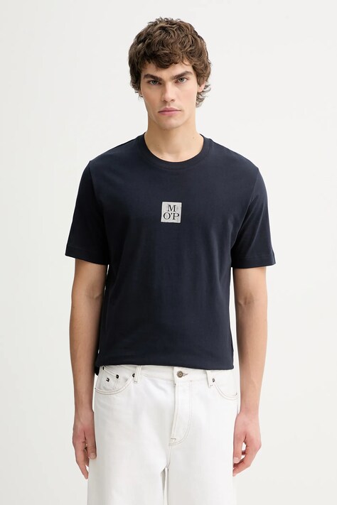 Marc O'Polo t-shirt bawełniany męski kolor granatowy gładki 5000012682