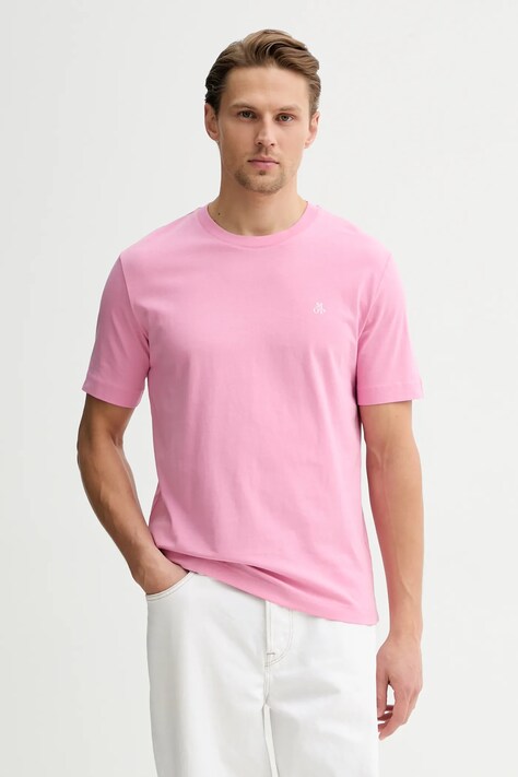 Marc O'Polo t-shirt bawełniany męski kolor różowy gładki 5000012685