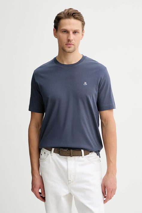 Marc O'Polo t-shirt bawełniany męski kolor granatowy gładki 5000012685