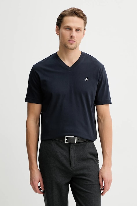 Marc O'Polo t-shirt bawełniany męski kolor granatowy gładki 5000012686
