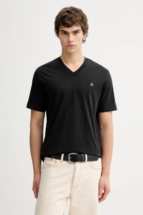 Marc O'Polo t-shirt bawełniany męski kolor czarny gładki 5000012686