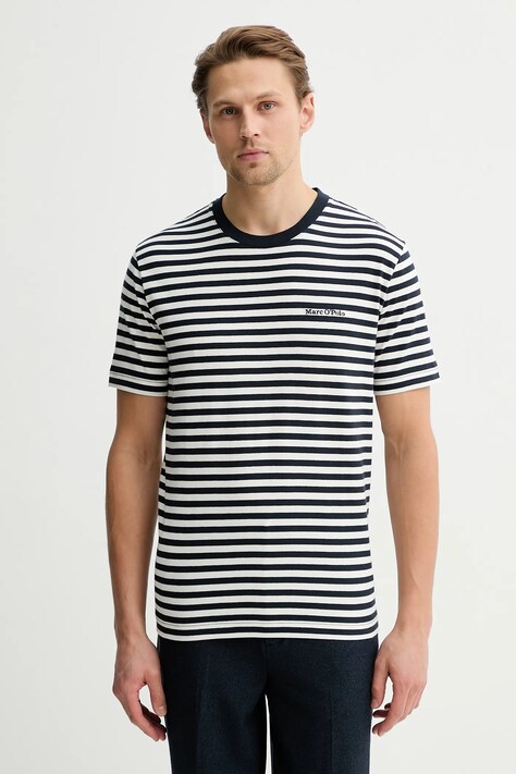 Marc O'Polo t-shirt bawełniany męski kolor granatowy wzorzysty 5000012687