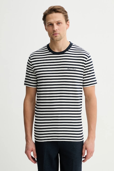 Marc O'Polo t-shirt bawełniany męski kolor granatowy wzorzysty 5000012687