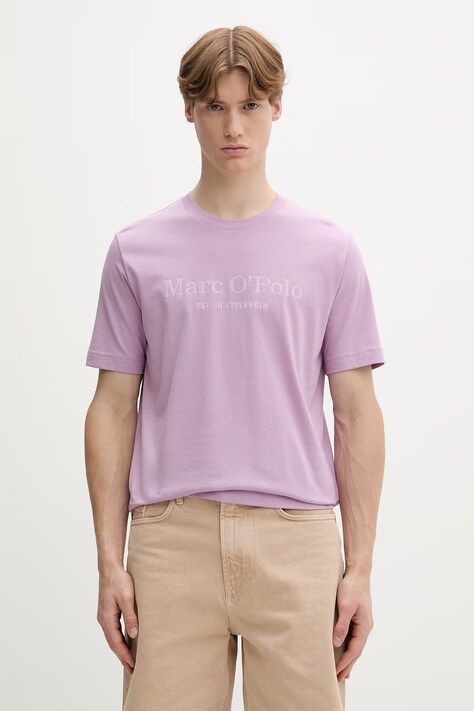 Marc O'Polo T-shirt męski bawełniany fioletowy 5000012688