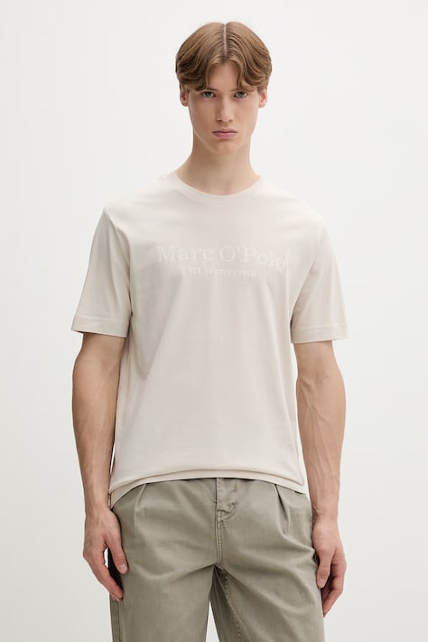 Marc O'Polo T-shirt męski bawełniany beżowy 5000012688