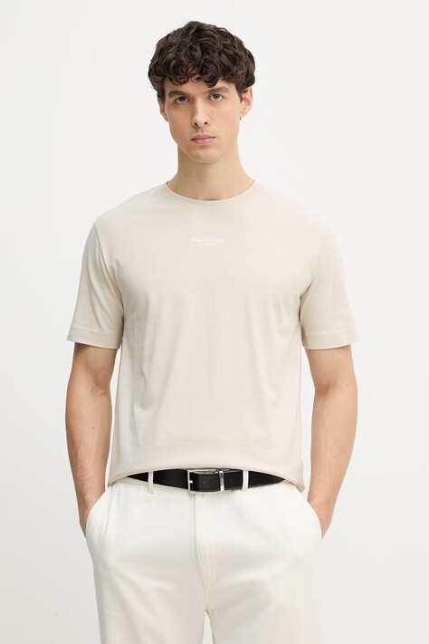 Marc O'Polo T-shirt męski bawełniany beżowy 5000012689
