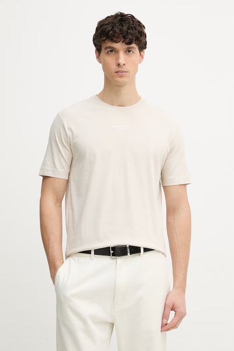 Marc O'Polo T-shirt męski bawełniany beżowy 5000012689