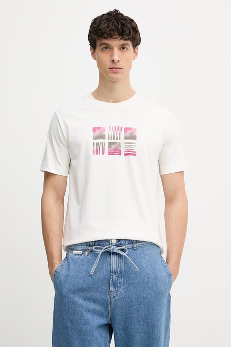 Marc O'Polo T-shirt męski bawełniany beżowy 5000012691