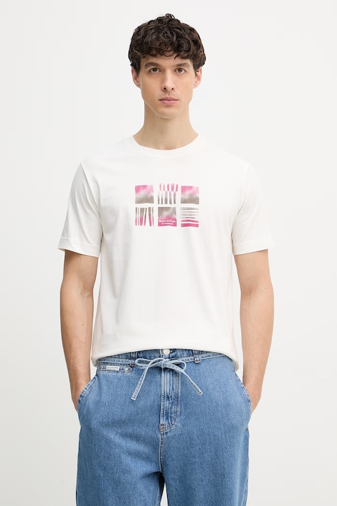 Marc O'Polo T-shirt męski bawełniany beżowy 5000012691