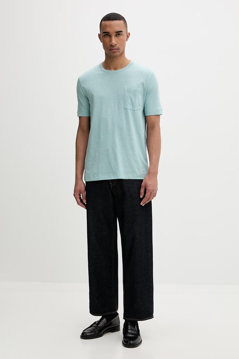Marc O'Polo T-shirt męski bawełniany turkusowy 5000012695