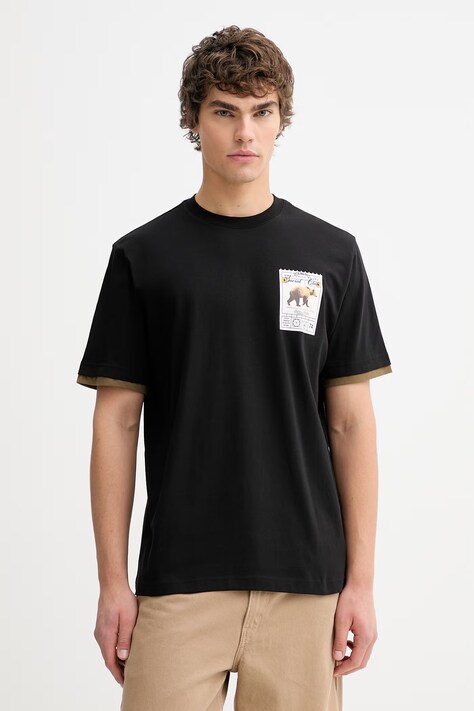 Iceberg t-shirt bawełniany męski kolor czarny z nadrukiem F029 627A