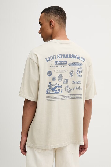 Levi's t-shirt męski bawełniany WW GR x WORKWEAR beżowy 003XL