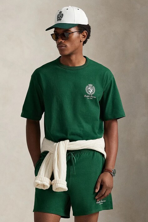 Polo Ralph Lauren t-shirt bawełniany męski kolor zielony z nadrukiem 710A13265