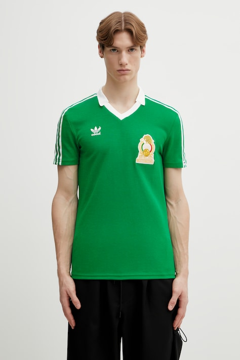 adidas Performance polo FMF H JSY 86 męskie kolor zielony z aplikacją JN3710 MEXICO