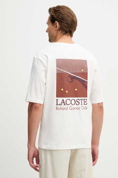 Lacoste T-shirt męski bawełniany biały TH0375