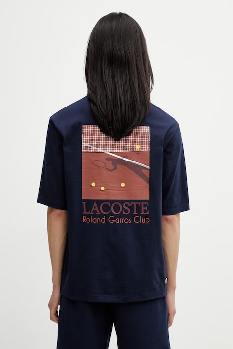 Lacoste T-shirt bawełniany męski granatowy TH0375